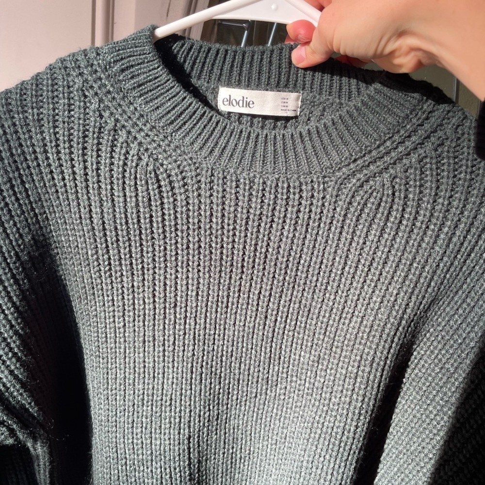 Elodie Green Cropped Sweater